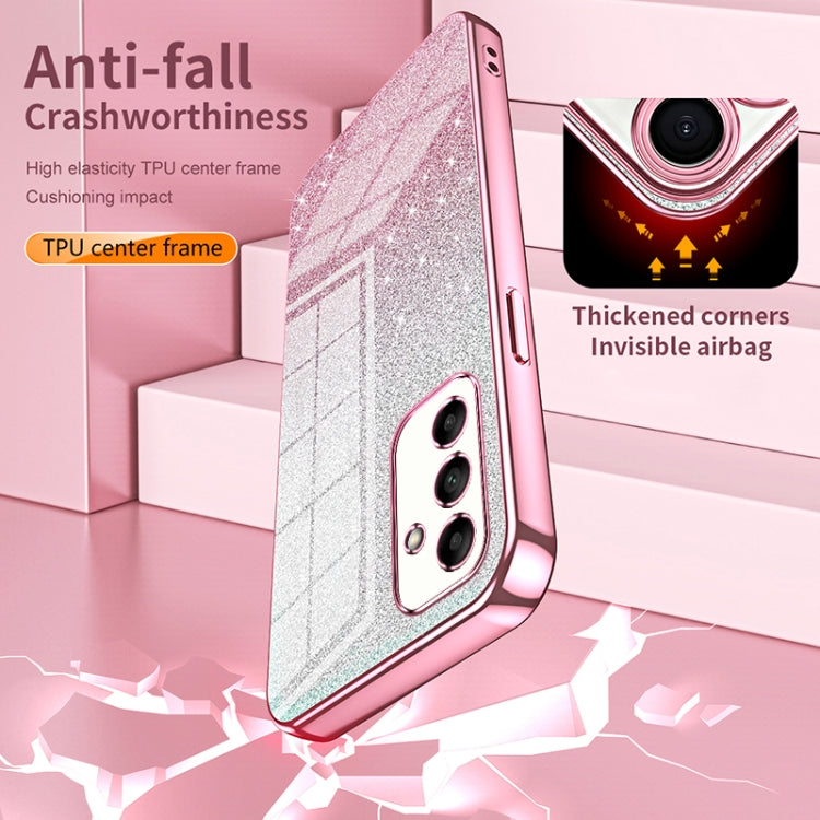 For Samsung Galaxy S23+ 5G Gradient Glitter Powder Electroplated Phone Case(Transparent) - HoMEdemic™ 