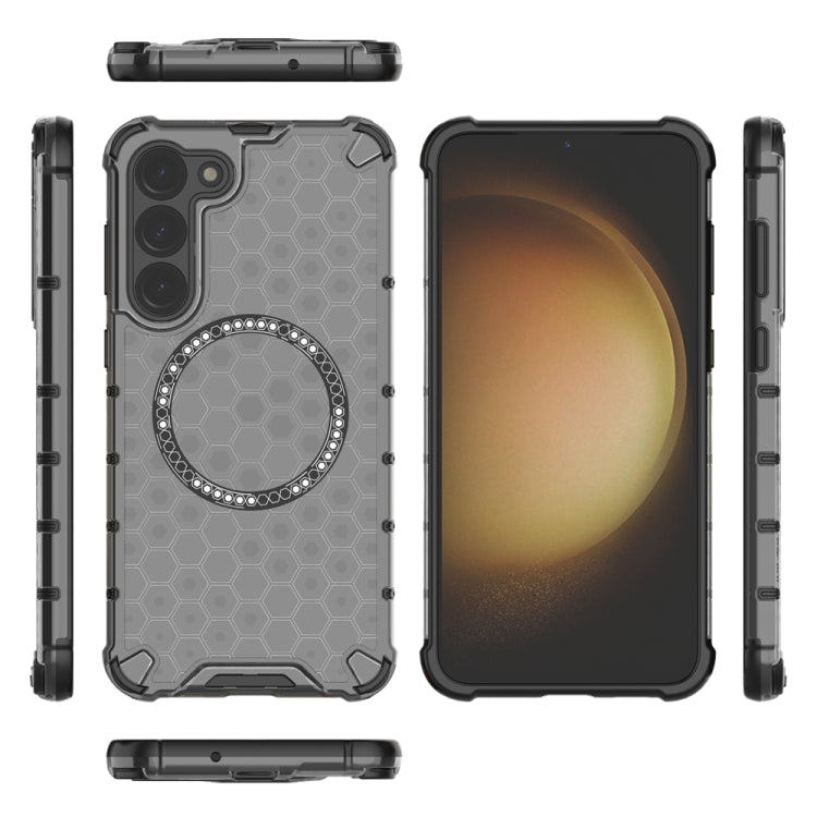 For Samsung Galaxy S23+ 5G Honeycomb Magnetic Ring Shockproof Phone Case(Black) - HoMEdemic™ 