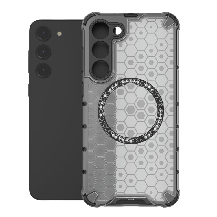For Samsung Galaxy S23+ 5G Honeycomb Magnetic Ring Shockproof Phone Case(Black) - HoMEdemic™ 