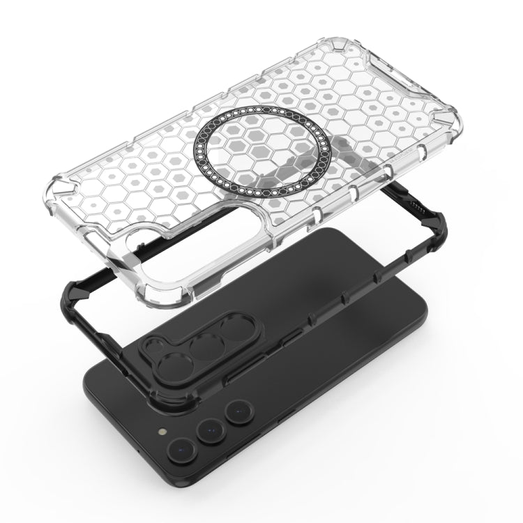 For Samsung Galaxy S23+ 5G Honeycomb Magnetic Ring Shockproof Phone Case(Black) - HoMEdemic™ 