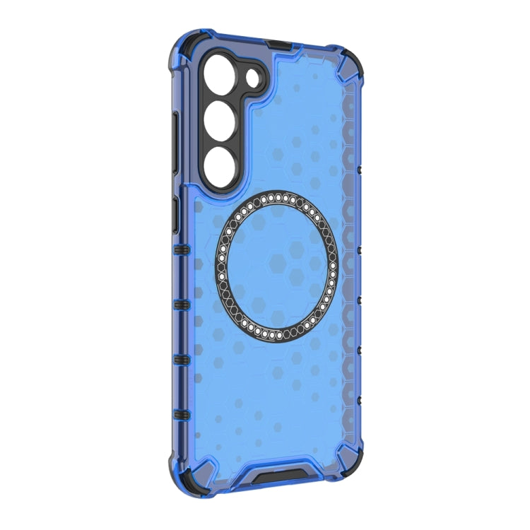For Samsung Galaxy S23+ 5G Honeycomb Magnetic Ring Shockproof Phone Case(Blue) - HoMEdemic™ 
