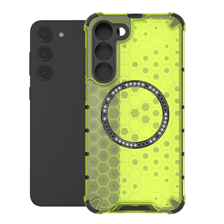 For Samsung Galaxy S23+ 5G Honeycomb Magnetic Ring Shockproof Phone Case(Green) - HoMEdemic™ 