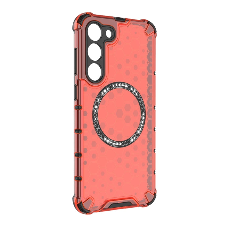 For Samsung Galaxy S23+ 5G Honeycomb Magnetic Ring Shockproof Phone Case(Red) - HoMEdemic™ 