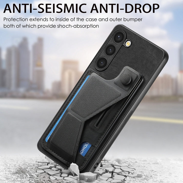 For Samsung Galaxy S23+ 5G II K-shaped Slide Holder Card Slot Phone Case(Brown) - HoMEdemic™ 