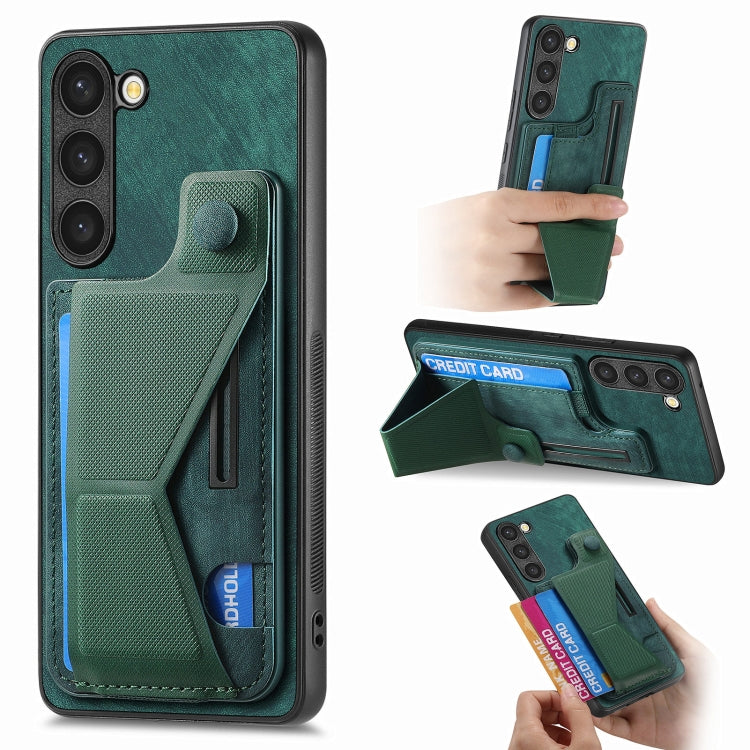 For Samsung Galaxy S23+ 5G II K-shaped Slide Holder Card Slot Phone Case(Green) - HoMEdemic™ 