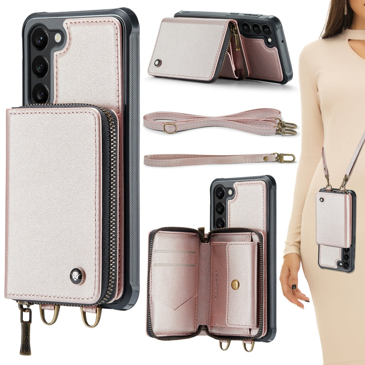 For Samsung Galaxy S23 5G JEEHOOD C22 Series Zipper Wallet Leather Phone Case with Dual Lanyard, For Samsung Galaxy S23 5G - HoMEdemic™ 
