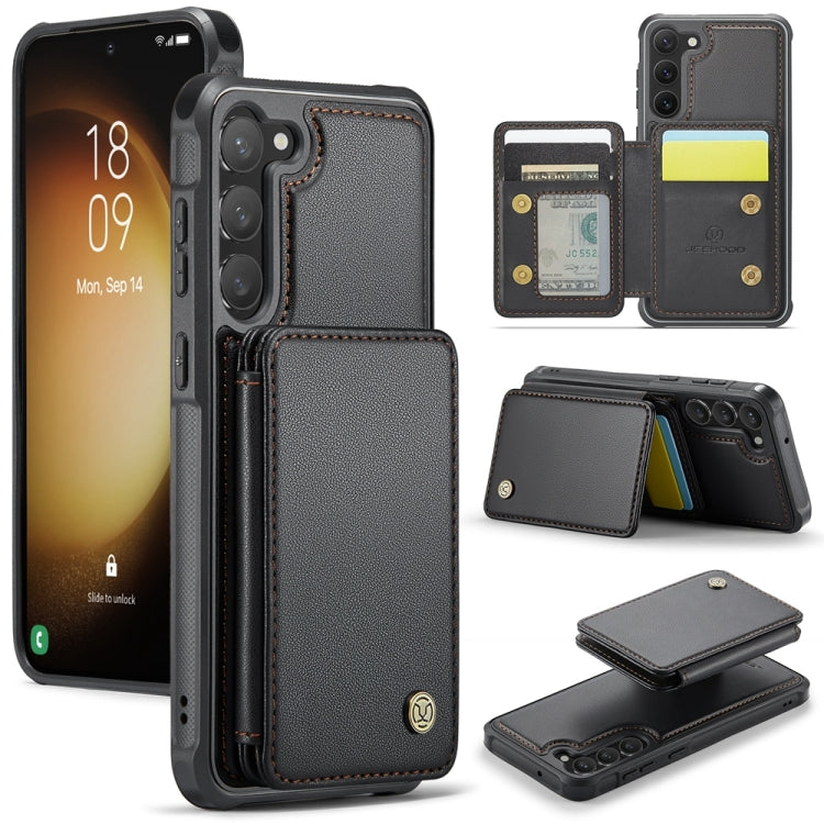 For Samsung Galaxy S23+ 5G JEEHOOD J05 Business Magnetic Style RFID Leather Phone Case(Black) - HoMEdemic™ 