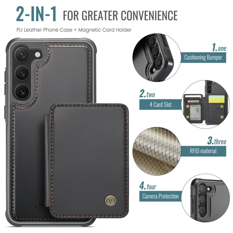 For Samsung Galaxy S23+ 5G JEEHOOD J05 Business Magnetic Style RFID Leather Phone Case(Black) - HoMEdemic™ 
