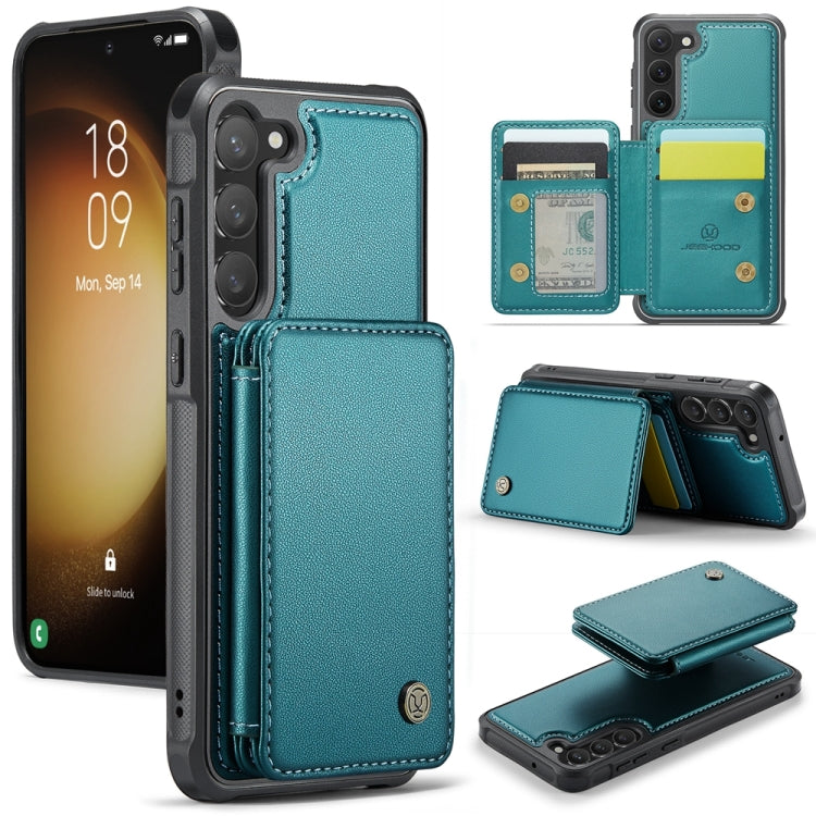 For Samsung Galaxy S23+ 5G JEEHOOD J05 Business Magnetic Style RFID Leather Phone Case(Blue Green) - HoMEdemic™ 