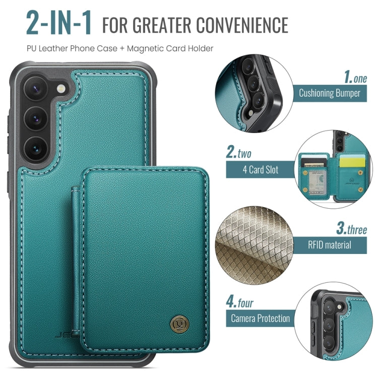 For Samsung Galaxy S23+ 5G JEEHOOD J05 Business Magnetic Style RFID Leather Phone Case(Blue Green) - HoMEdemic™ 