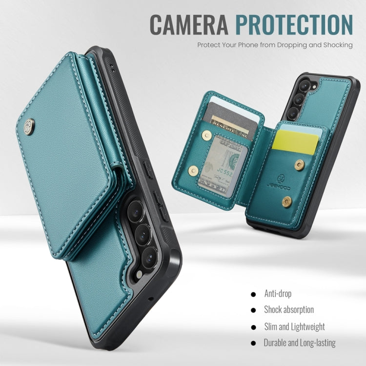 For Samsung Galaxy S23+ 5G JEEHOOD J05 Business Magnetic Style RFID Leather Phone Case(Blue Green) - HoMEdemic™ 
