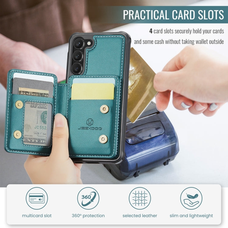 For Samsung Galaxy S23+ 5G JEEHOOD J05 Business Magnetic Style RFID Leather Phone Case(Blue Green) - HoMEdemic™ 