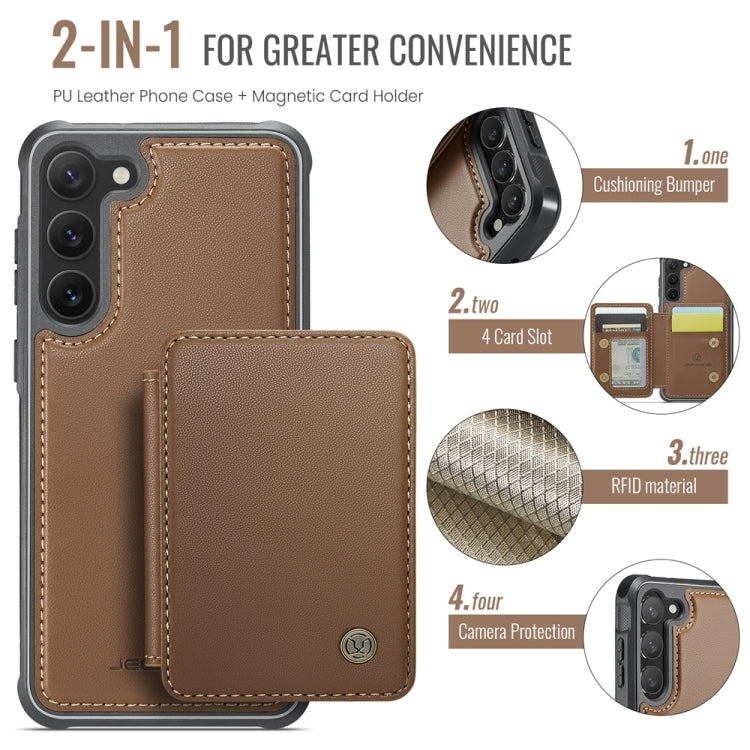 For Samsung Galaxy S23+ 5G JEEHOOD J05 Business Magnetic Style RFID Leather Phone Case(Brown) - HoMEdemic™ 