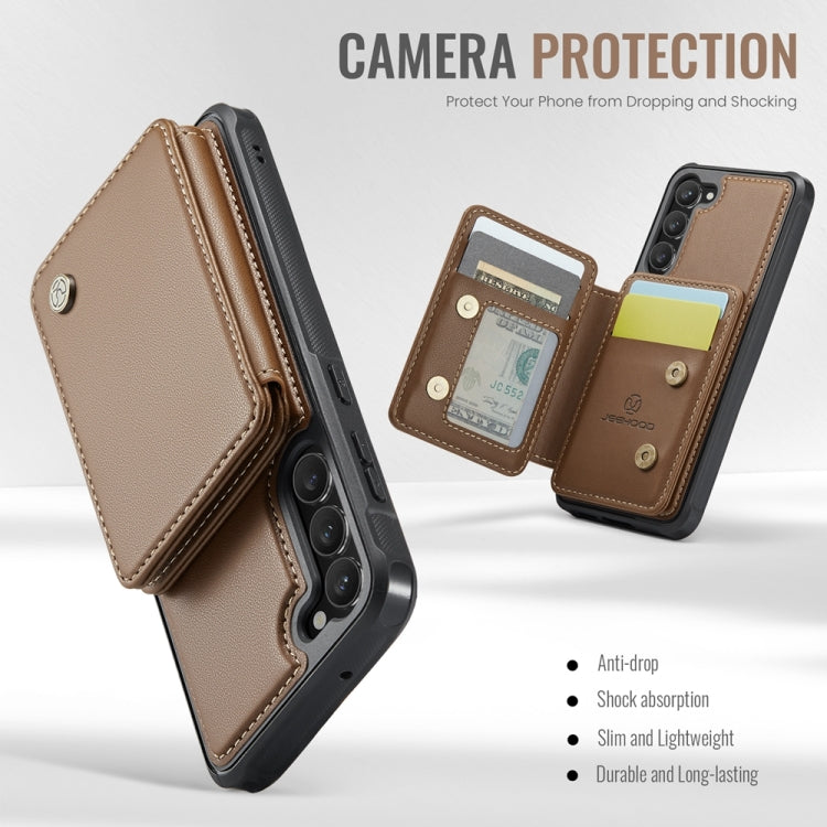 For Samsung Galaxy S23+ 5G JEEHOOD J05 Business Magnetic Style RFID Leather Phone Case(Brown) - HoMEdemic™ 