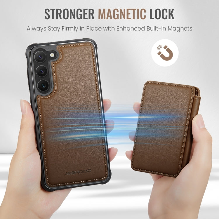 For Samsung Galaxy S23+ 5G JEEHOOD J05 Business Magnetic Style RFID Leather Phone Case(Brown) - HoMEdemic™ 