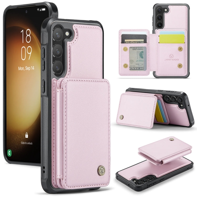 For Samsung Galaxy S23+ 5G JEEHOOD J05 Business Magnetic Style RFID Leather Phone Case(Pink) - HoMEdemic™ 