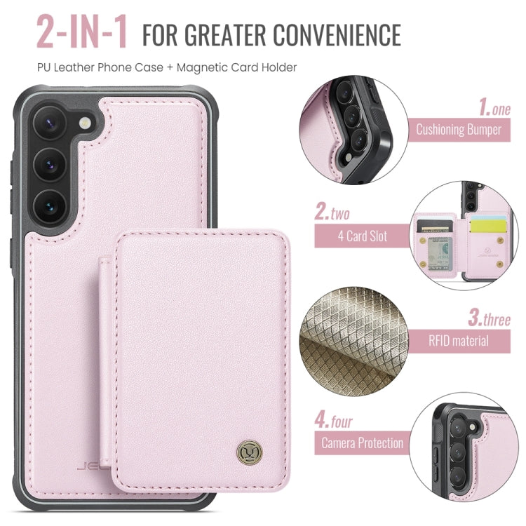 For Samsung Galaxy S23+ 5G JEEHOOD J05 Business Magnetic Style RFID Leather Phone Case(Pink) - HoMEdemic™ 