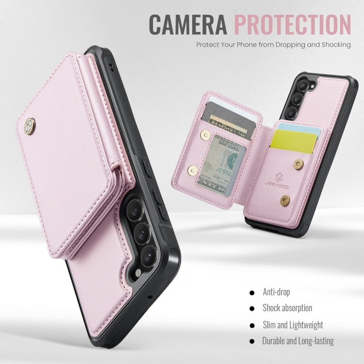 For Samsung Galaxy S23+ 5G JEEHOOD J05 Business Magnetic Style RFID Leather Phone Case(Pink) - HoMEdemic™ 