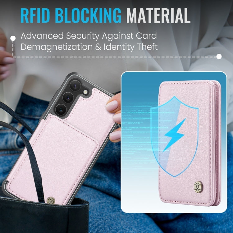 For Samsung Galaxy S23+ 5G JEEHOOD J05 Business Magnetic Style RFID Leather Phone Case(Pink) - HoMEdemic™ 