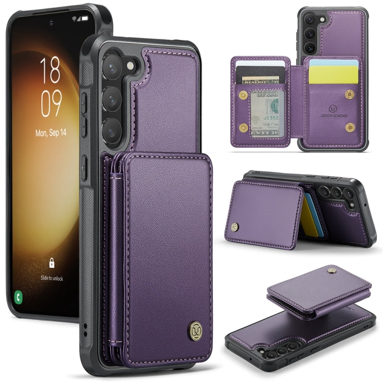 For Samsung Galaxy S23+ 5G JEEHOOD J05 Business Magnetic Style RFID Leather Phone Case(Purple) - HoMEdemic™ 