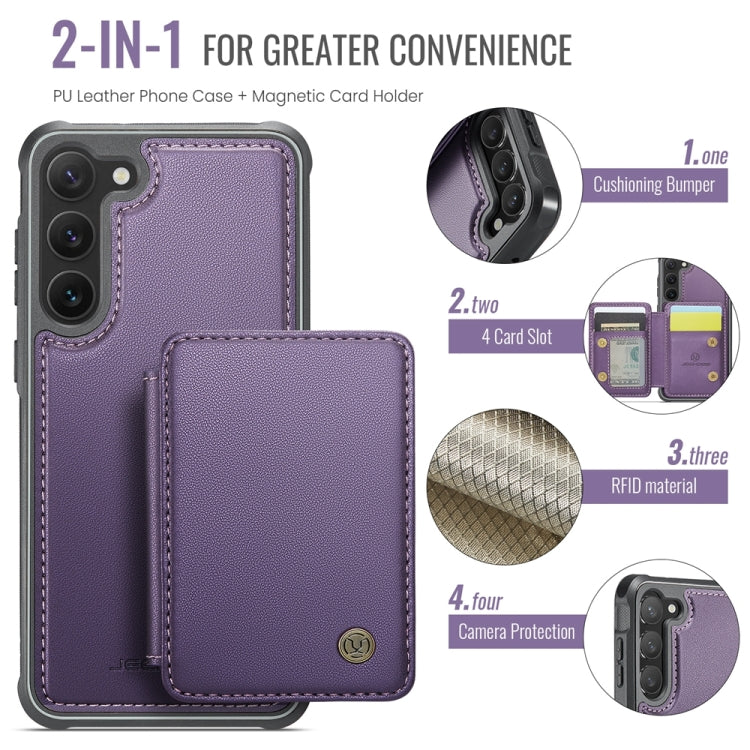 For Samsung Galaxy S23+ 5G JEEHOOD J05 Business Magnetic Style RFID Leather Phone Case(Purple) - HoMEdemic™ 