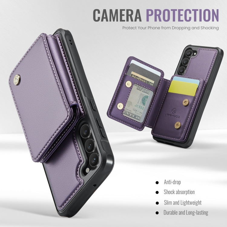 For Samsung Galaxy S23+ 5G JEEHOOD J05 Business Magnetic Style RFID Leather Phone Case(Purple) - HoMEdemic™ 