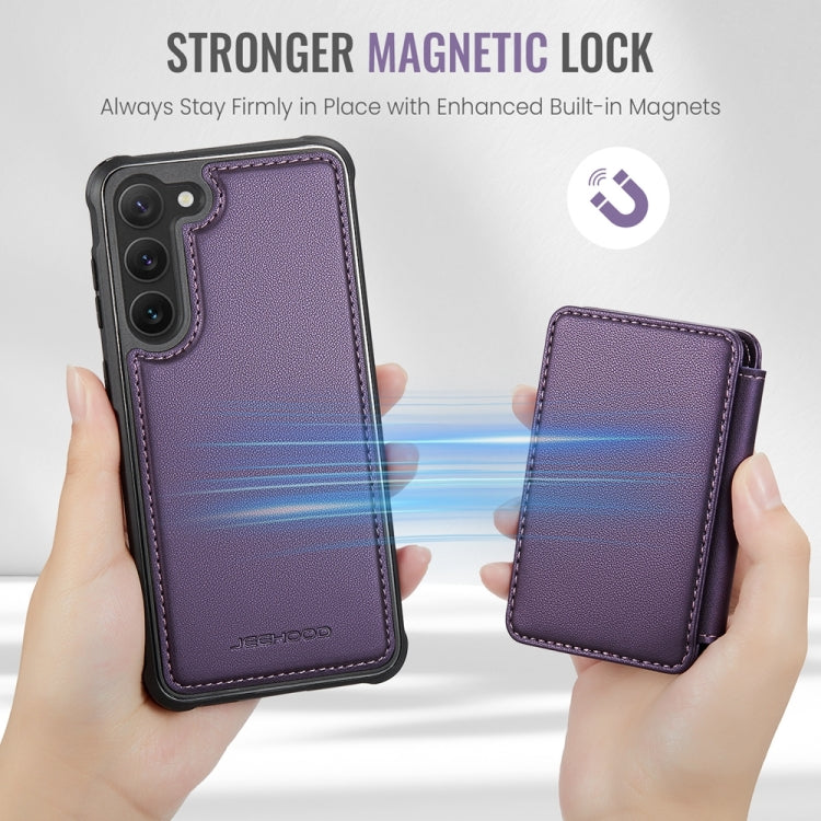 For Samsung Galaxy S23+ 5G JEEHOOD J05 Business Magnetic Style RFID Leather Phone Case(Purple) - HoMEdemic™ 