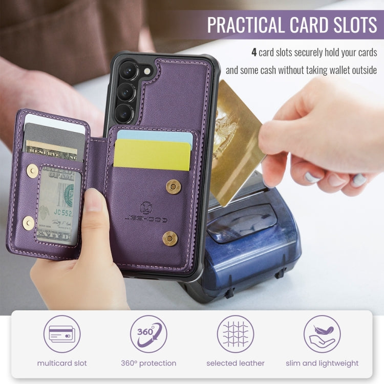 For Samsung Galaxy S23+ 5G JEEHOOD J05 Business Magnetic Style RFID Leather Phone Case(Purple) - HoMEdemic™ 
