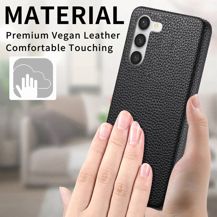 For Samsung Galaxy S23+ 5G Litchi Oil Edge Leather Back Phone Case(Black) - HoMEdemic™ 