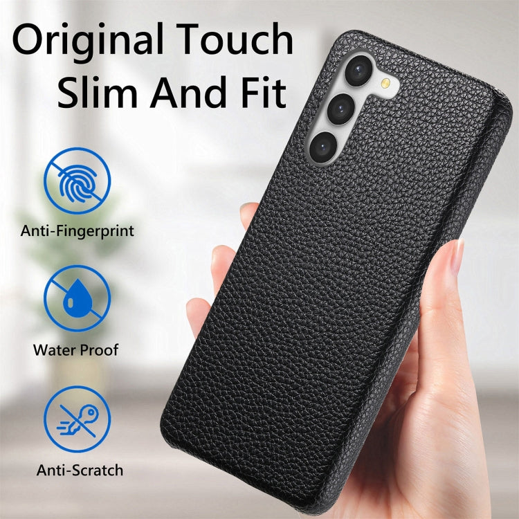 For Samsung Galaxy S23+ 5G Litchi Oil Edge Leather Back Phone Case(Black) - HoMEdemic™ 