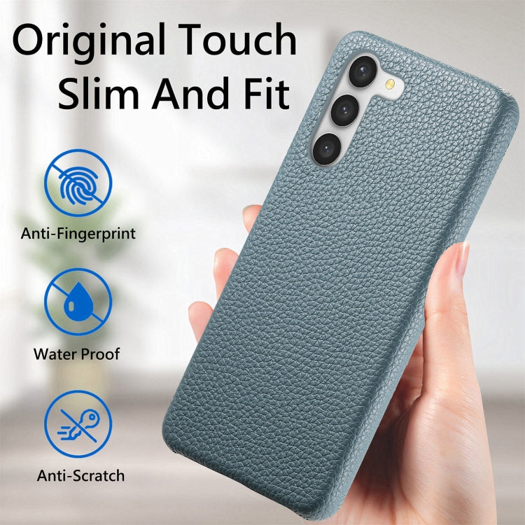 For Samsung Galaxy S23+ 5G Litchi Oil Edge Leather Back Phone Case(Blue) - HoMEdemic™ 