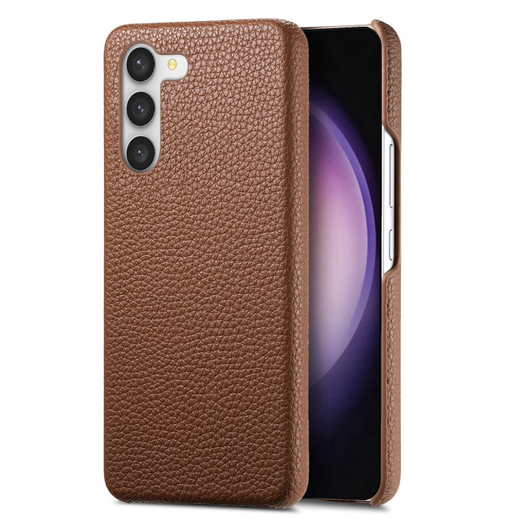 For Samsung Galaxy S23+ 5G Litchi Oil Edge Leather Back Phone Case(Brown) - HoMEdemic™ 