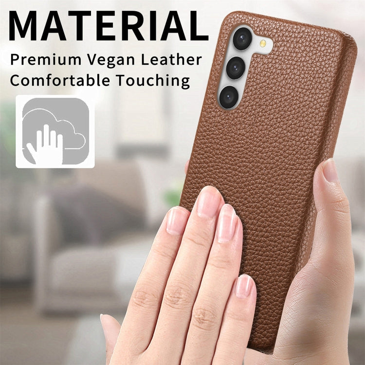 For Samsung Galaxy S23+ 5G Litchi Oil Edge Leather Back Phone Case(Brown) - HoMEdemic™ 