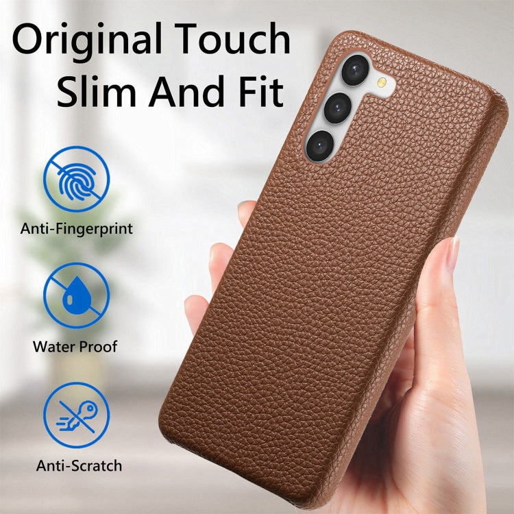 For Samsung Galaxy S23+ 5G Litchi Oil Edge Leather Back Phone Case(Brown) - HoMEdemic™ 