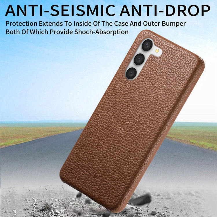 For Samsung Galaxy S23+ 5G Litchi Oil Edge Leather Back Phone Case(Brown) - HoMEdemic™ 