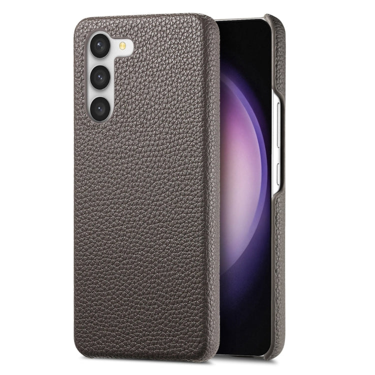 For Samsung Galaxy S23+ 5G Litchi Oil Edge Leather Back Phone Case(Grey) - HoMEdemic™ 
