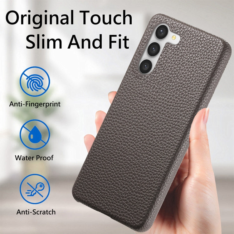 For Samsung Galaxy S23+ 5G Litchi Oil Edge Leather Back Phone Case(Grey) - HoMEdemic™ 