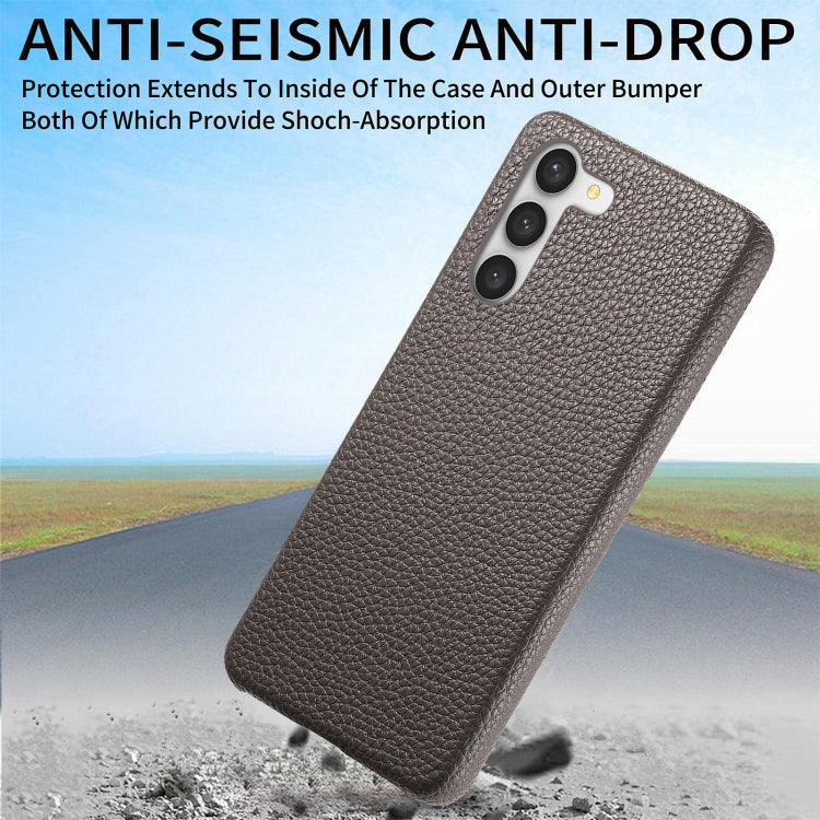 For Samsung Galaxy S23+ 5G Litchi Oil Edge Leather Back Phone Case(Grey) - HoMEdemic™ 