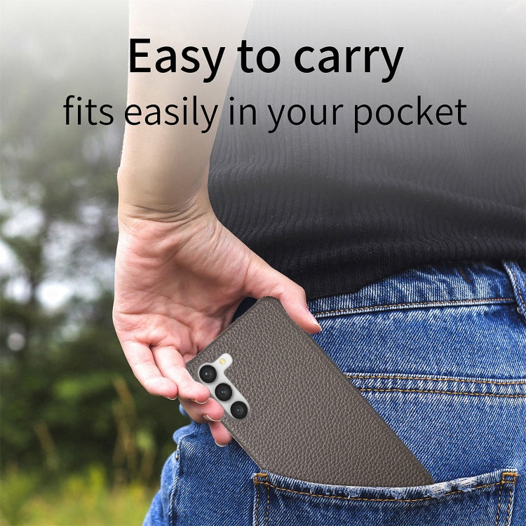 For Samsung Galaxy S23+ 5G Litchi Oil Edge Leather Back Phone Case(Grey) - HoMEdemic™ 