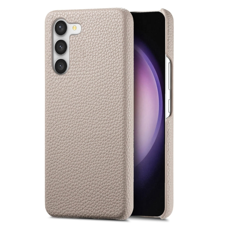 For Samsung Galaxy S23+ 5G Litchi Oil Edge Leather Back Phone Case(Khaki) - HoMEdemic™ 