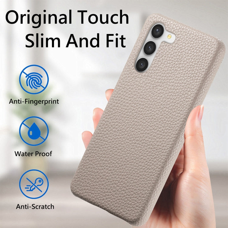 For Samsung Galaxy S23+ 5G Litchi Oil Edge Leather Back Phone Case(Khaki) - HoMEdemic™ 