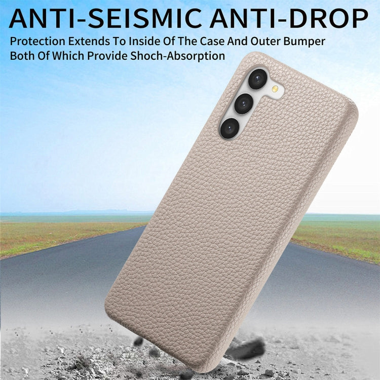 For Samsung Galaxy S23+ 5G Litchi Oil Edge Leather Back Phone Case(Khaki) - HoMEdemic™ 