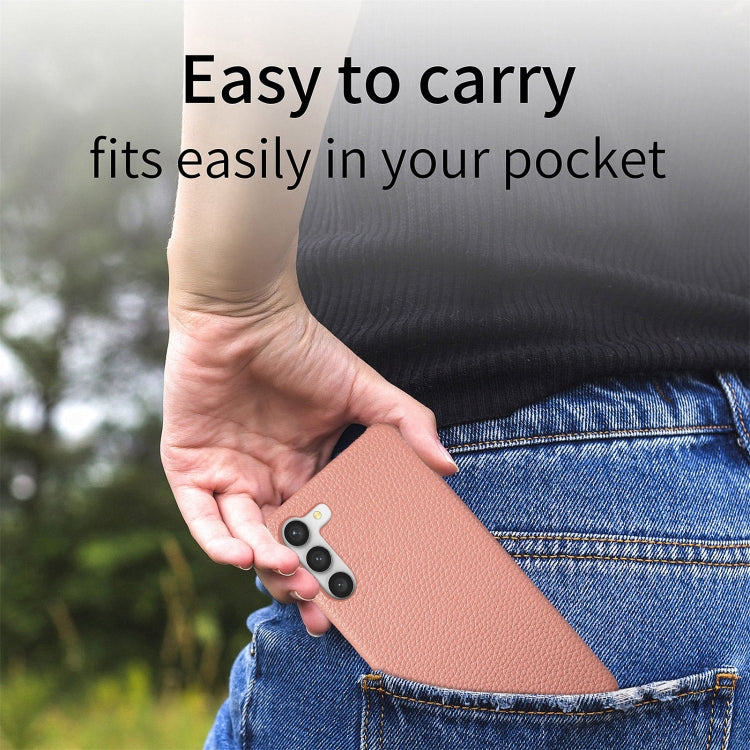 For Samsung Galaxy S23+ 5G Litchi Oil Edge Leather Back Phone Case(Pink) - HoMEdemic™ 