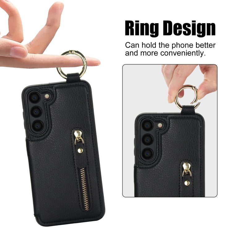 For Samsung Galaxy S23+ 5G Litchi Texture Zipper Double Buckle Card Bag Phone Case(Black) - HoMEdemic™ 