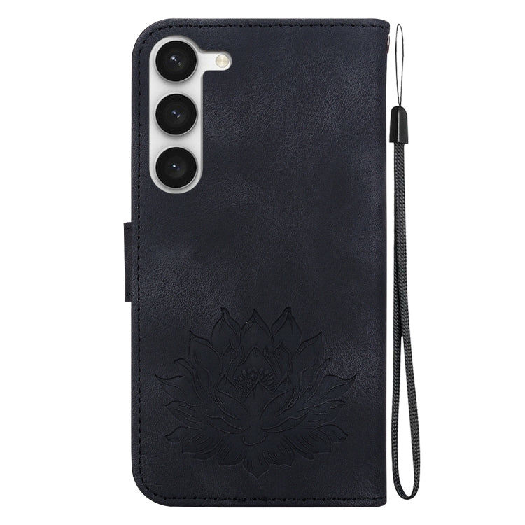 For Samsung Galaxy S23+ 5G Lotus Embossed Leather Phone Case(Black) - HoMEdemic™ 