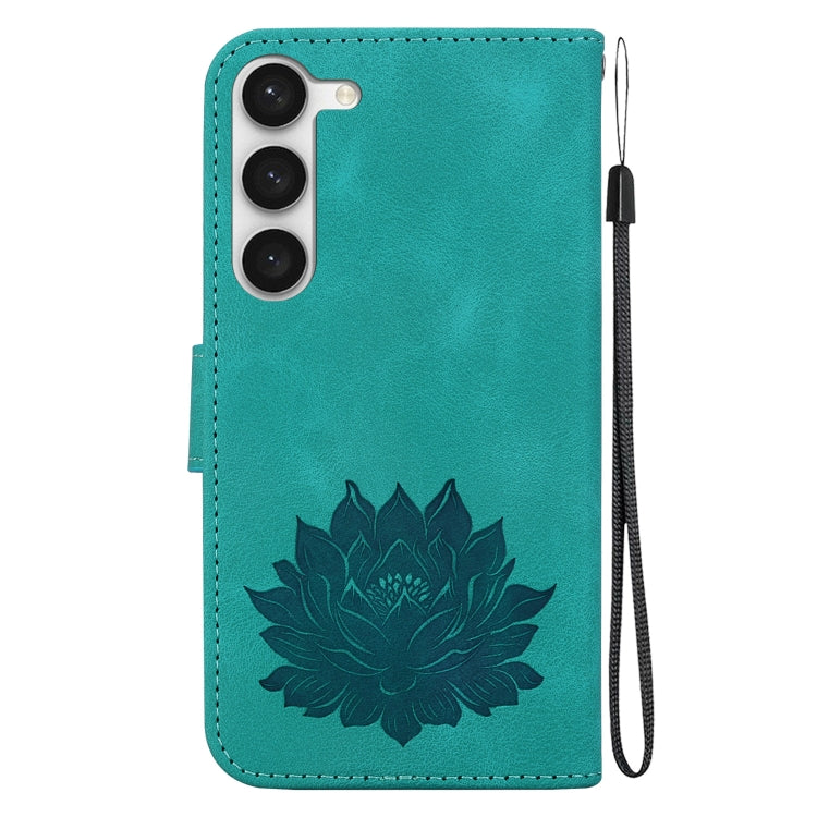 For Samsung Galaxy S23+ 5G Lotus Embossed Leather Phone Case(Green) - HoMEdemic™ 