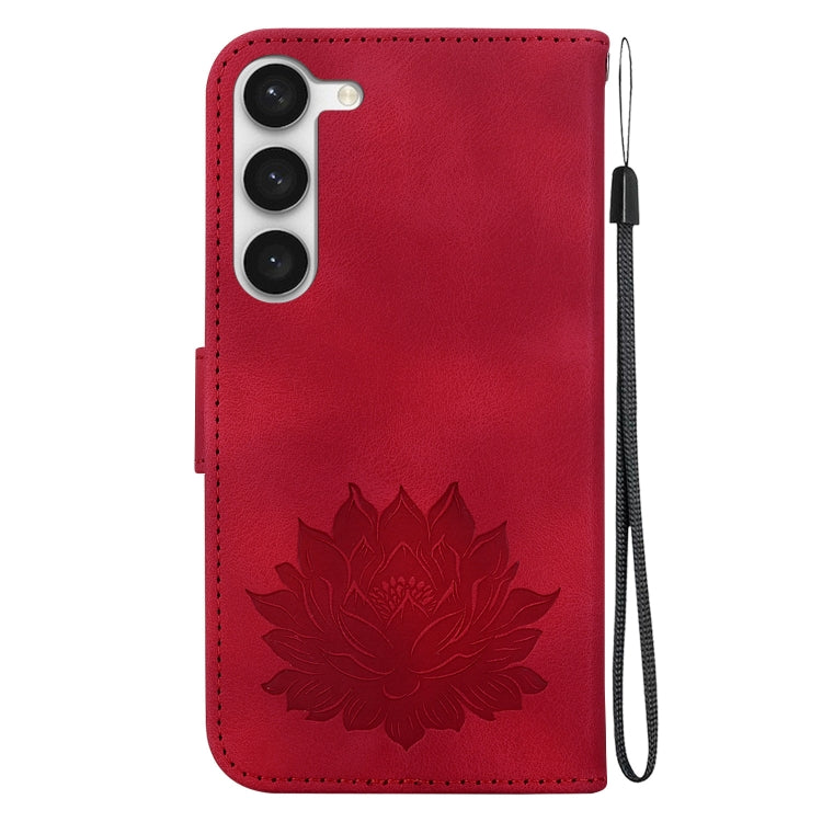 For Samsung Galaxy S23+ 5G Lotus Embossed Leather Phone Case(Red) - HoMEdemic™ 