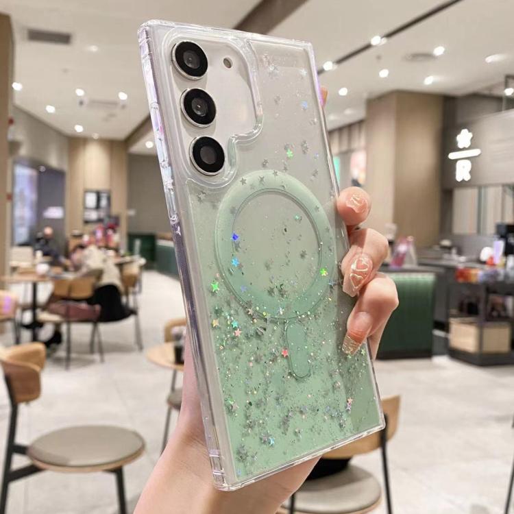 For Samsung Galaxy S23+ 5G MagSafe Glitter Hybrid Clear TPU Phone Case(Green) - HoMEdemic™ 