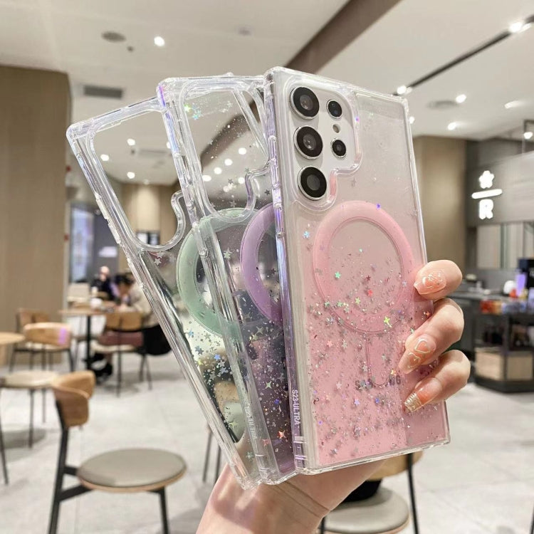 For Samsung Galaxy S23+ 5G MagSafe Glitter Hybrid Clear TPU Phone Case(Pink) - HoMEdemic™ 