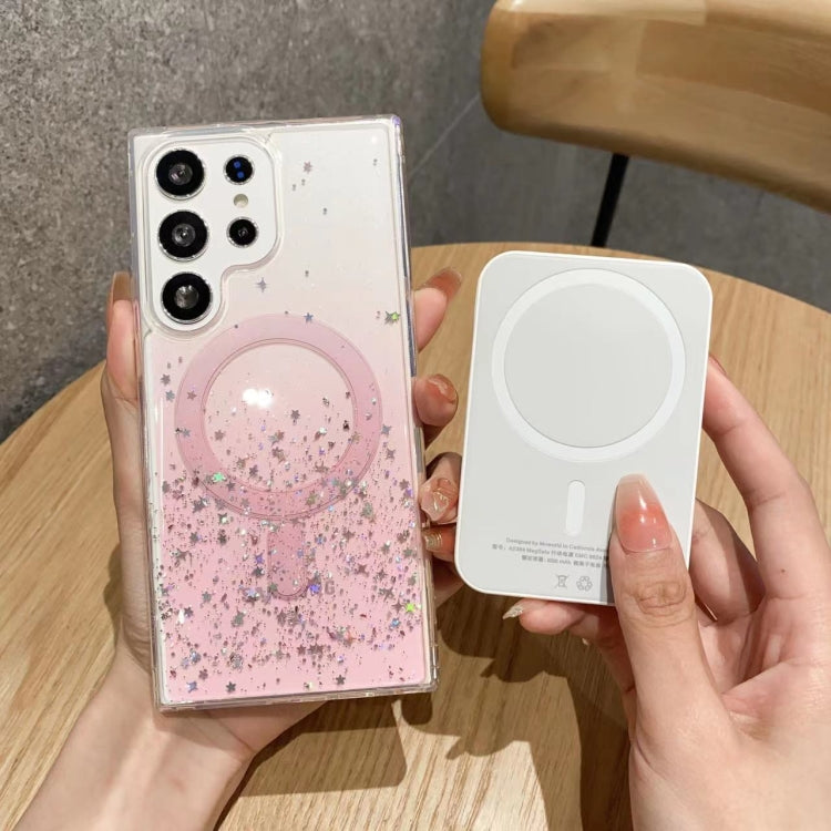 For Samsung Galaxy S23+ 5G MagSafe Glitter Hybrid Clear TPU Phone Case(Pink) - HoMEdemic™ 